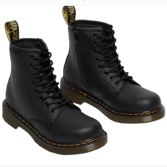 Dr. Martens Other - Dr. Martens 1460 J Leather Lace Up Zip Boots Bouncing Soles Size 4